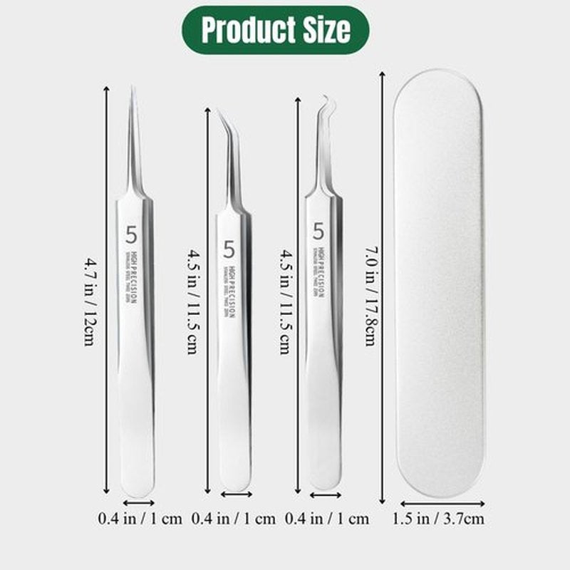 xwxwseui Usiveinborn Blackhead Remover Upgraded, Usiveinborn Blackhead Tweezers, Professional Upgraded Facial Blackhead Remover Tweezers, Blackhead Remover Tools Sets (A3-Black-8pcs)