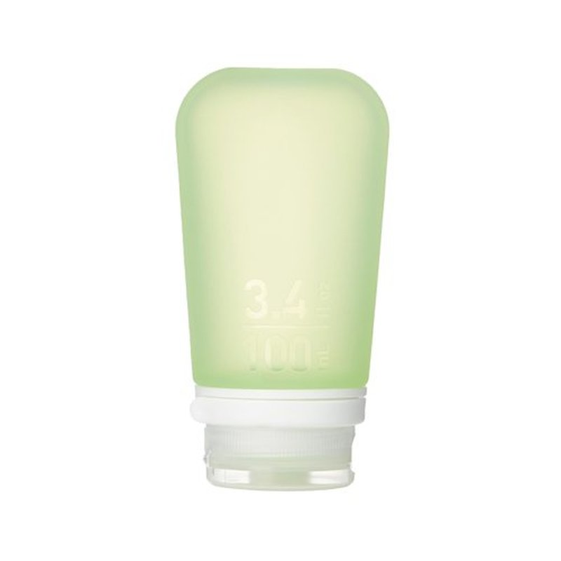 humangear GoToob+ (Large) | Refillable Silicone Travel Bottle | Locking Lid | Food-Safe Material | Green, Large (3.4 fl.oz.; 100ml)