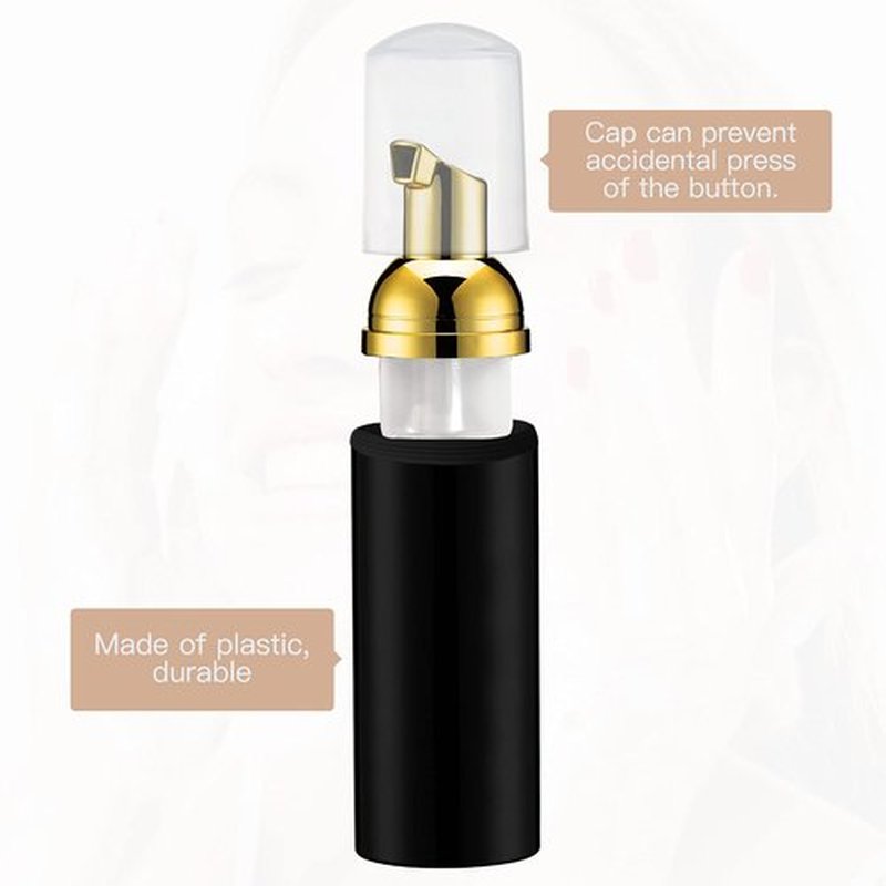 2oz Foam Pump Bottle (30PCS) Empty Travel Foaming Dispenser for Hand Soap, Lash Cleanser, Shampoo (60ml, Gold &Black