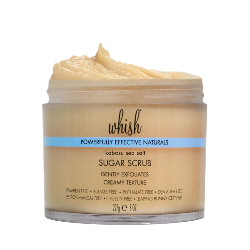 Whish Exfoliating Brown Sugar Body Scrub with Shea Butter, Aloe & Raspberry