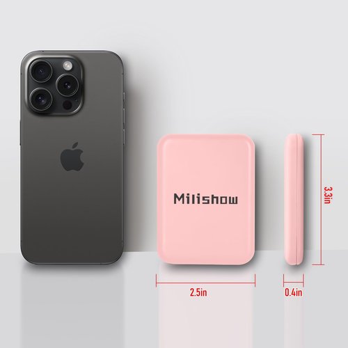 Milishow Compact Mirror, 1x/3x Magnifying LED Pocket Mirror, Small Lighted Travel Makeup Mirror for Purse, Handbag, Folding, Handheld, 2-Sided Mini Mirror with Lights for Women (Pink 1pack)