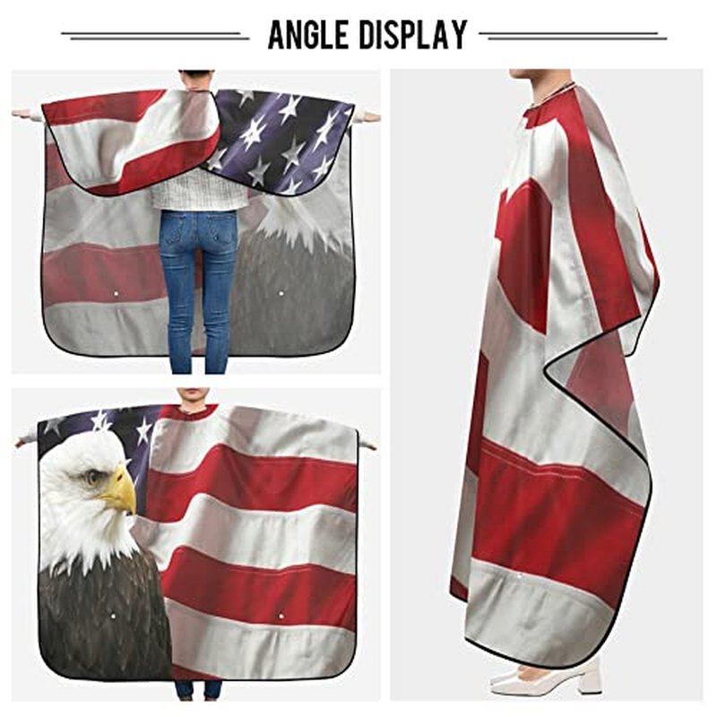 American Flag With Eagle Barber Cape Professional Salon Cape Haircut Apron Hair Cut Cape Waterproof, 55"x65"