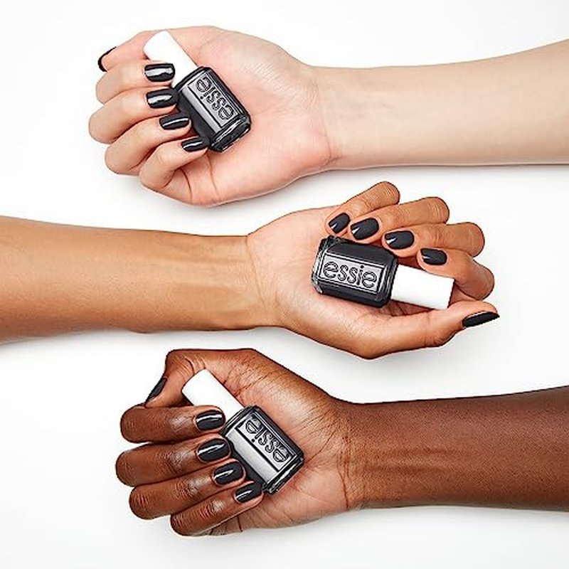 essie Salon-Quality Nail Polish Bundle, Black, Climbing High + All In One Base Coat and Top Coat, 0.46 fl oz each