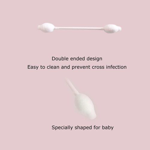 Baby Cotton Swab For Babies & Kids,Biodegradable Gentle Children Safety Cotton Buds(2 Packs of 108,216pcs)