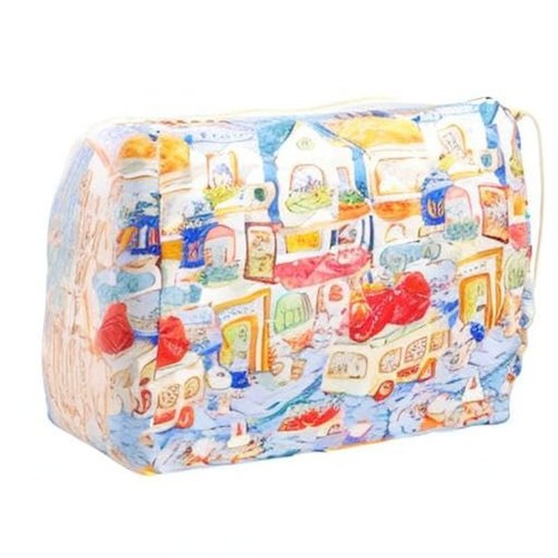 PAZIMIIK Cotton Makeup Bag for Women Large Quilted Travel Cosmetic Pouch Girls' Make Up Organizer,Little Bunny