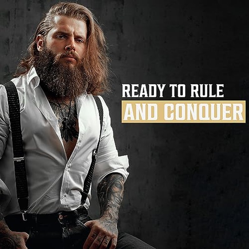 Viking Revolution Spiced Vanilla Beard Conditioner for Men with Argan Oil and Jojoba Oil - Beard Softener and Strengthener Natural Beard Conditioner with Beard Oil - Beard Care Moisturizer (17oz)