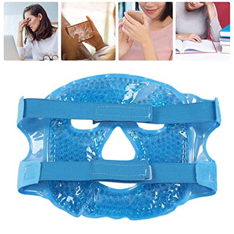 Face ice Pack ice Pack for Face Cold Face Mask Cold Face Eye Mask Ice Pack Reduce Face Puff Gel Beads Hot Heat Cold Compress Pack Face for Reusable for Post Laser Care (Dark Blue)