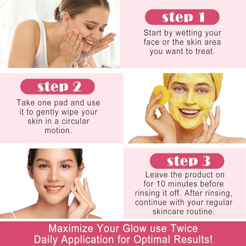 newseel Turmeric Cleansing Pads for Dark Spots,Turmeric Cleansing Pads for face,Turmeric Face Scrub Pads,Turmeric Pads for Face Cleansing and Exfoliation (40 PCS)