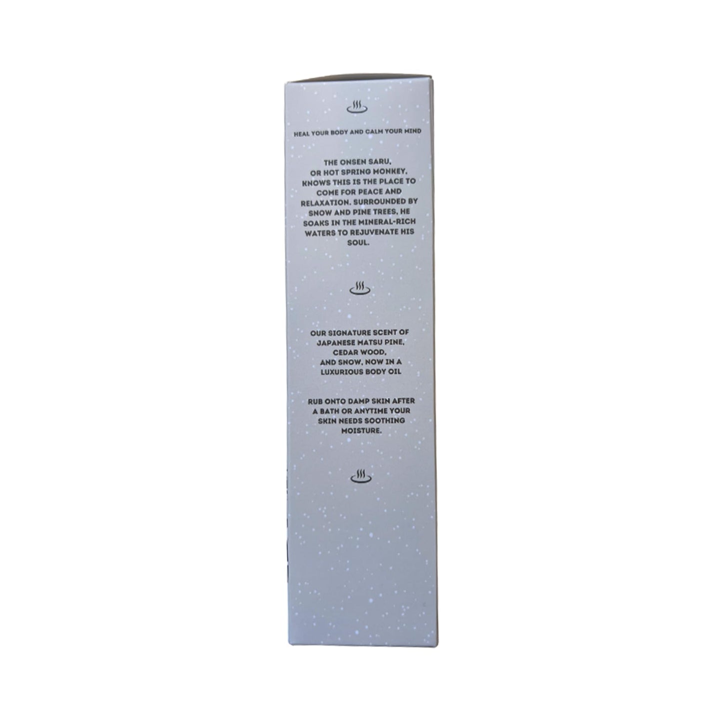 Hot Spring Body Oil - Japanese Onsen Saru - Scents of Snow, Japanese Matsu Pine, and Cedar Wood - 80 ml (8 oz)