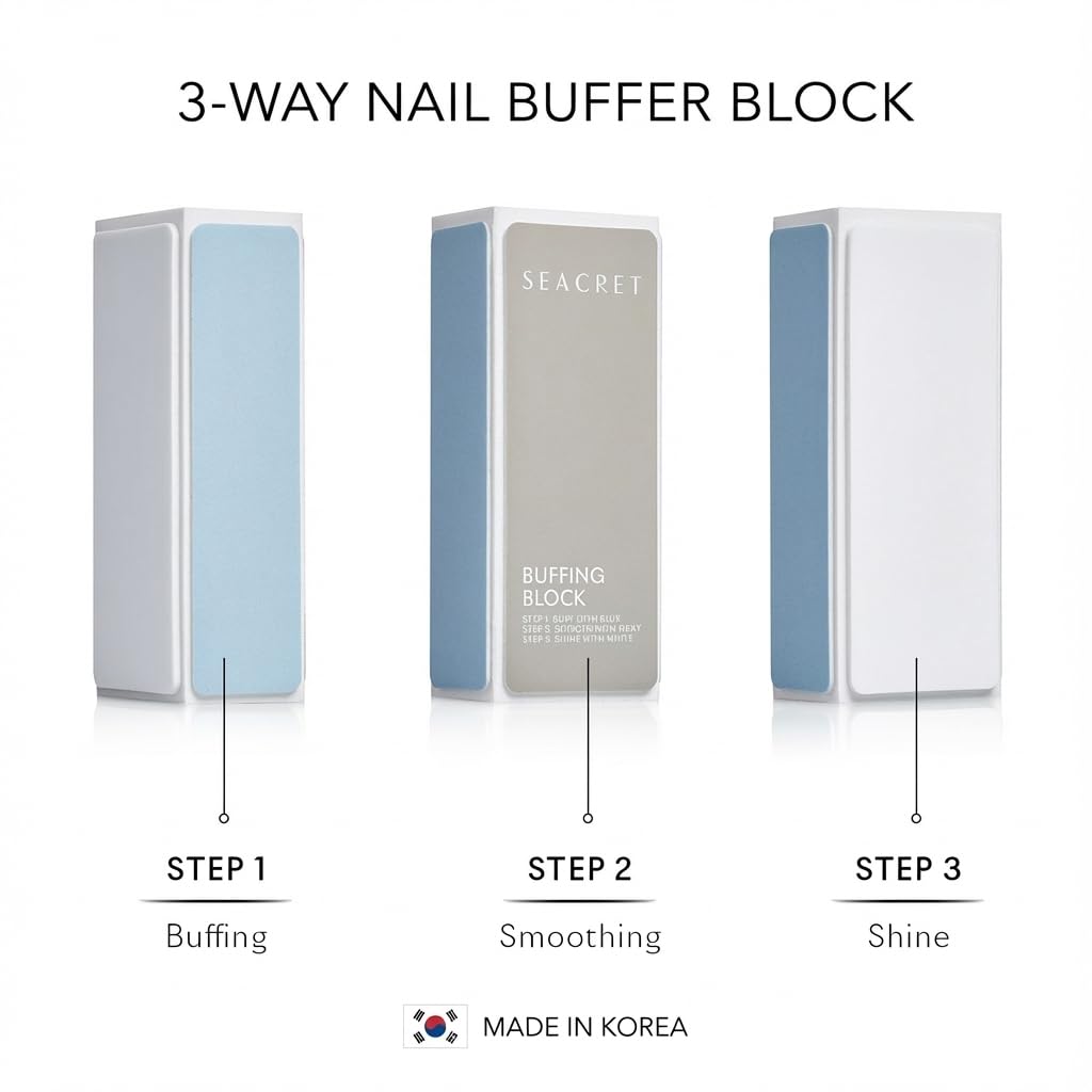 SEACRET Nail Care Collection – Dead Sea Mineral Manicure Kit with Nail File, 3-Way Buffer, Cuticle Oil, Body Lotion for DIY Home Manicure & Pedicure, Buffer Nail File, Nail Buffer, Nail Care Kit