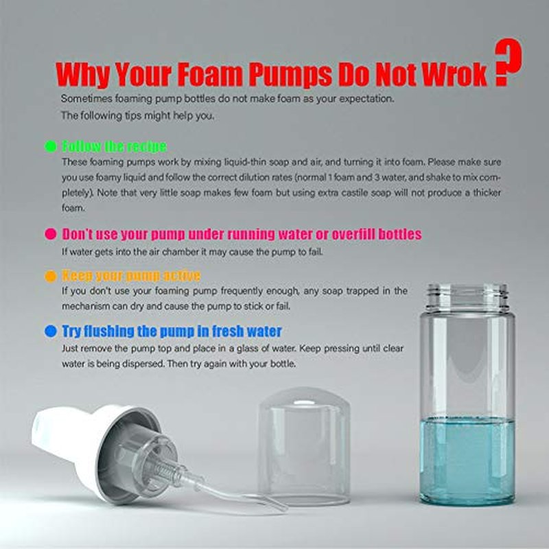 6 Pcs Empty Foam Pump Bottle 1oz/30ml Travel Size Plastic Pump Bottle Soap Bottle Portable Small Hand Sanitizer Dispenser Bottles, Refillable Clear Instant Foaming Bottles for Hand Lotion Shampoo