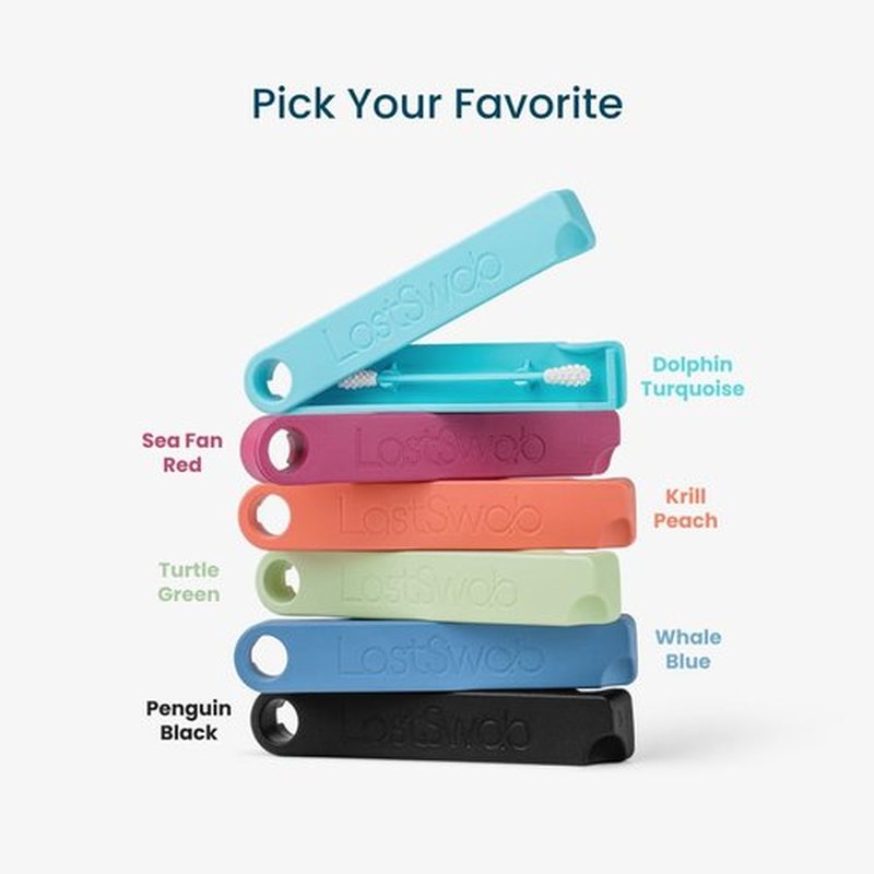 LastSwab® Reusable Cotton Swabs for Ear Cleaning - The Sustainable and Sanitary Alternative to Single-Use Q Tips - Zero Waste and Easy to Clean - Comes with a Convenient Travel Case Holder - Green