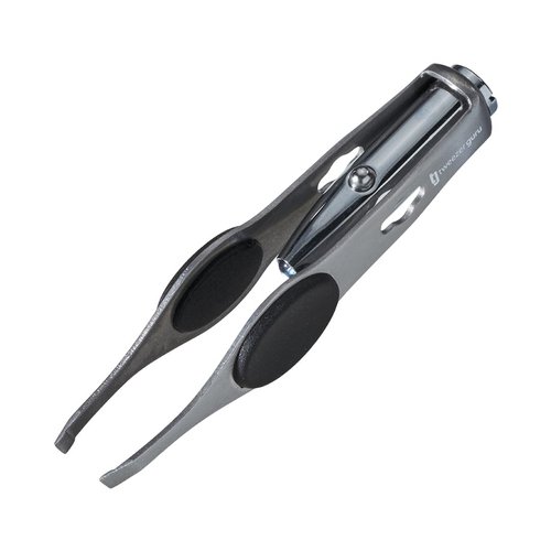 Tweezer Guru Pro Illuminating Eyebrow Tweezers for Women & Men Professional Stainless Steel Slanted Tweezers with LED Light Mirror Pouch Precision Tweezers for Brow Facial Hair Ingrown Hair Silver