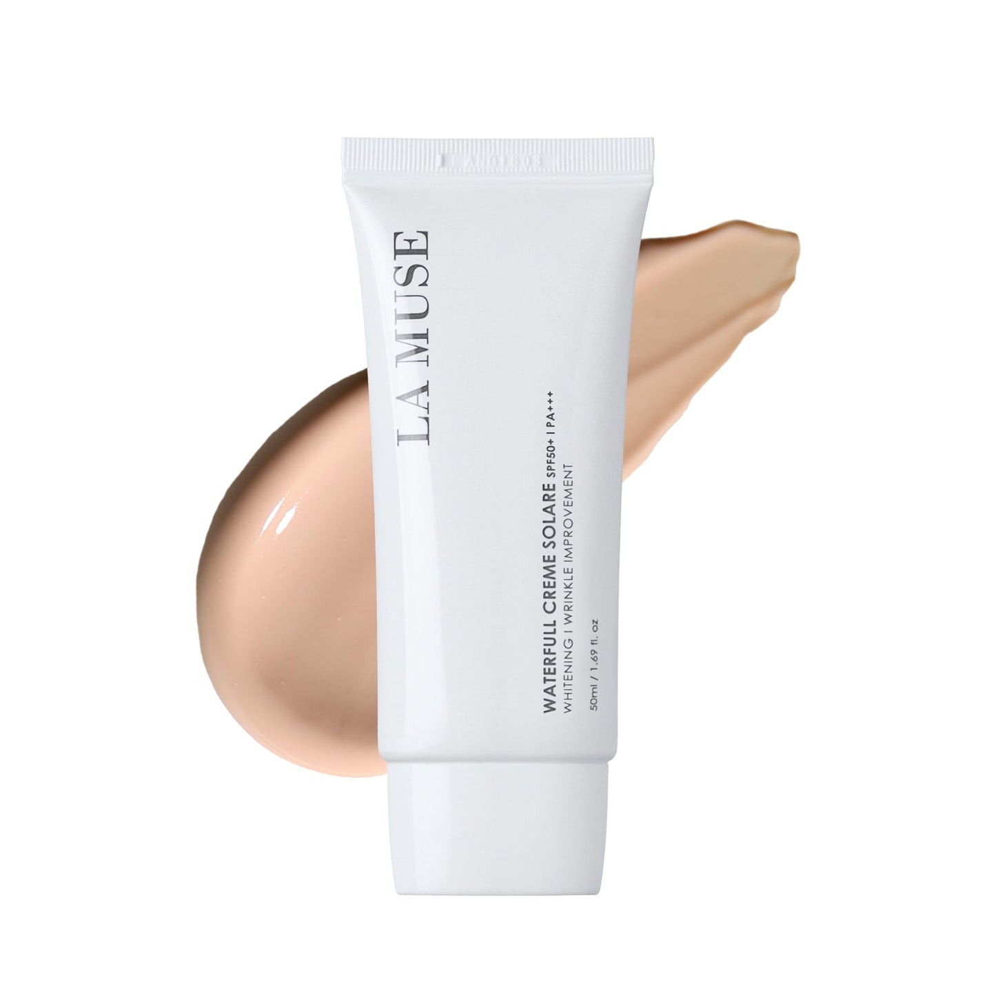 LA MUSE Waterfull Crème Solare 1.69 fl oz - Natural Tone-Up & Hydrating Glow | Non-Greasy Formula for All Skin Tones | Moisturizes, and Protects Skin with a Dewy, Radiant Finish for a Fresh Look