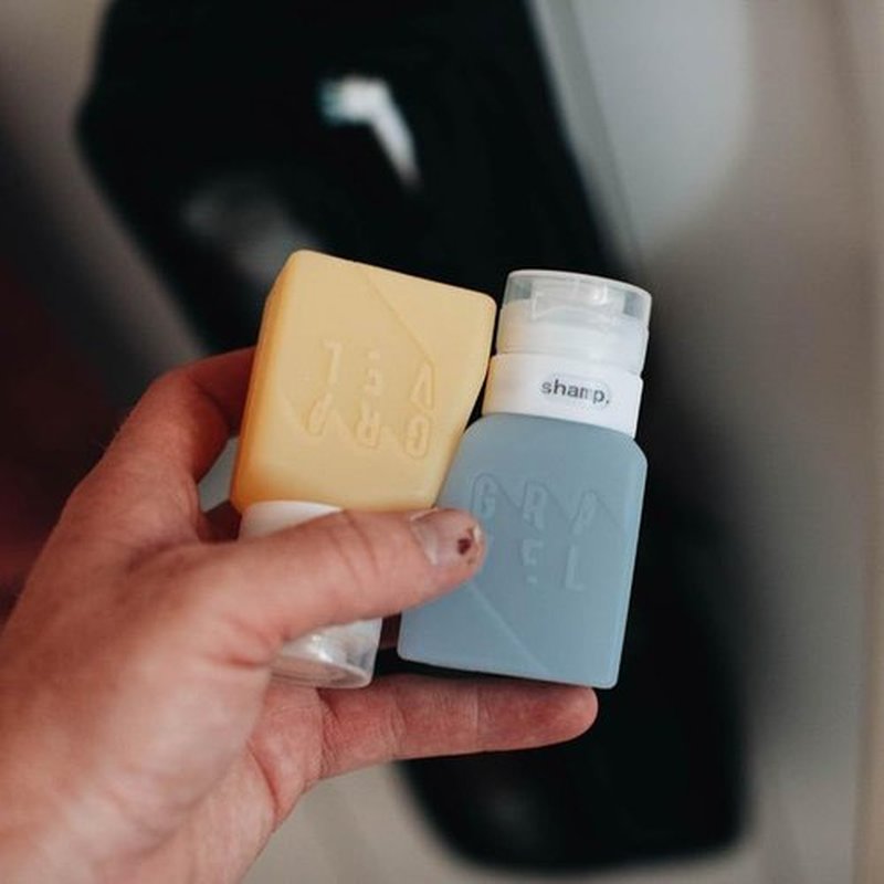 Gravel Travel Bottles TSA Approved 2-Pack 3 Oz Travel Bottles - Leakproof, Squeezable, BPA-Free Travel Bottles for Toiletries includes Versatile Label System for Travel Containers (Honey & Glacier)