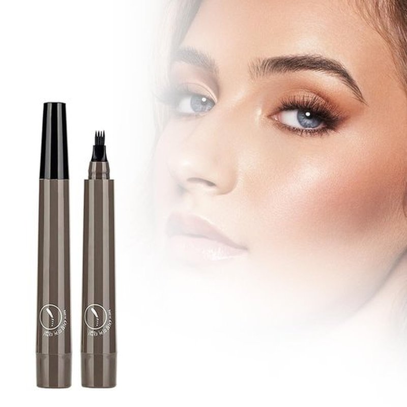 2025 Upgrade 2PCS Magic Eyebrow Pencil, 4-Tip Brow Pen Magic Eyebrow Pen, Waterproof Microblading Eyebrow Pencil Contouring Pen Natural Gap Filling Eyebrow Makeup Brow Pen (Gray-2pcs)
