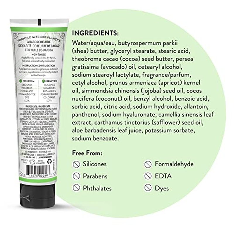J.R. Watkins Natural Moisturizing Hand Cream, Hydrating Hand Moisturizer with Shea Butter, Cocoa Butter, and Avocado Oil, USA Made and Cruelty Free, 3.3oz, Aloe & Green Tea, Single