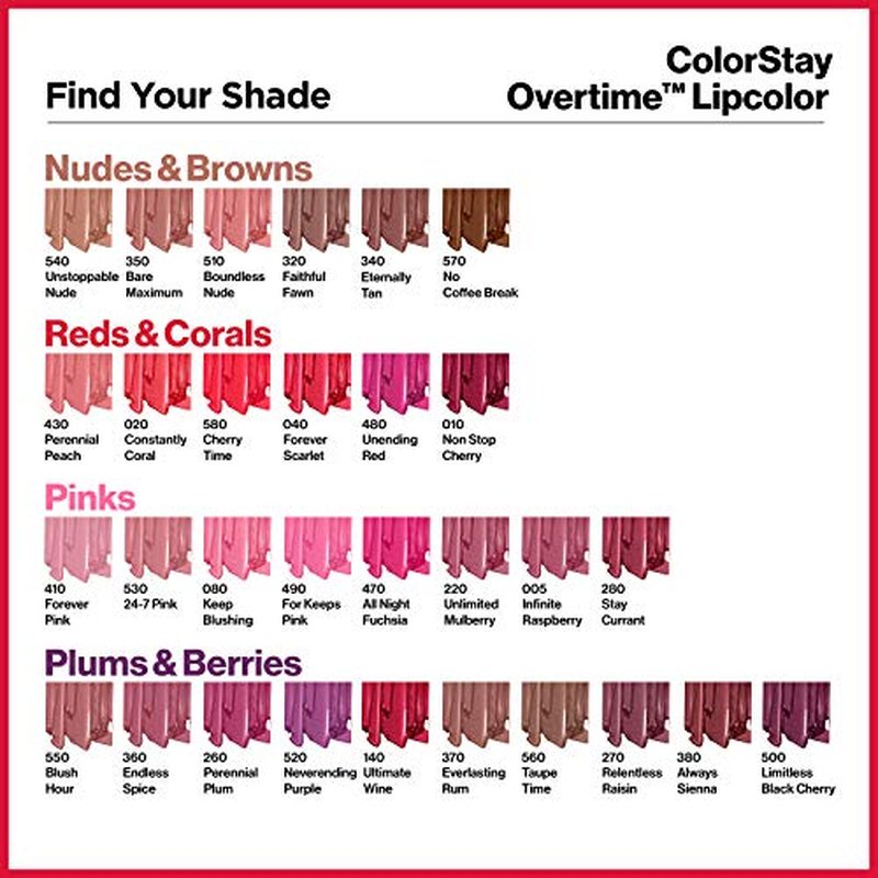 Revlon ColorStay Overtime Liquid Lipstick with Clear Lip Gloss, Lip Makeup Stocking Stuffers for Women, With Vitamin E, 360 Endless Spice, 0.07 Oz