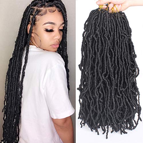 ZRQ 36 Inch New Faux Locs Crochet Hair 6 Packs/Lot Purple Pre-Looped Long Soft Locs Crochet Braids Hair Goddess Locs Curly Wavy Afro Roots Synthetic Hair Extensions (36 Inch, Purple#)