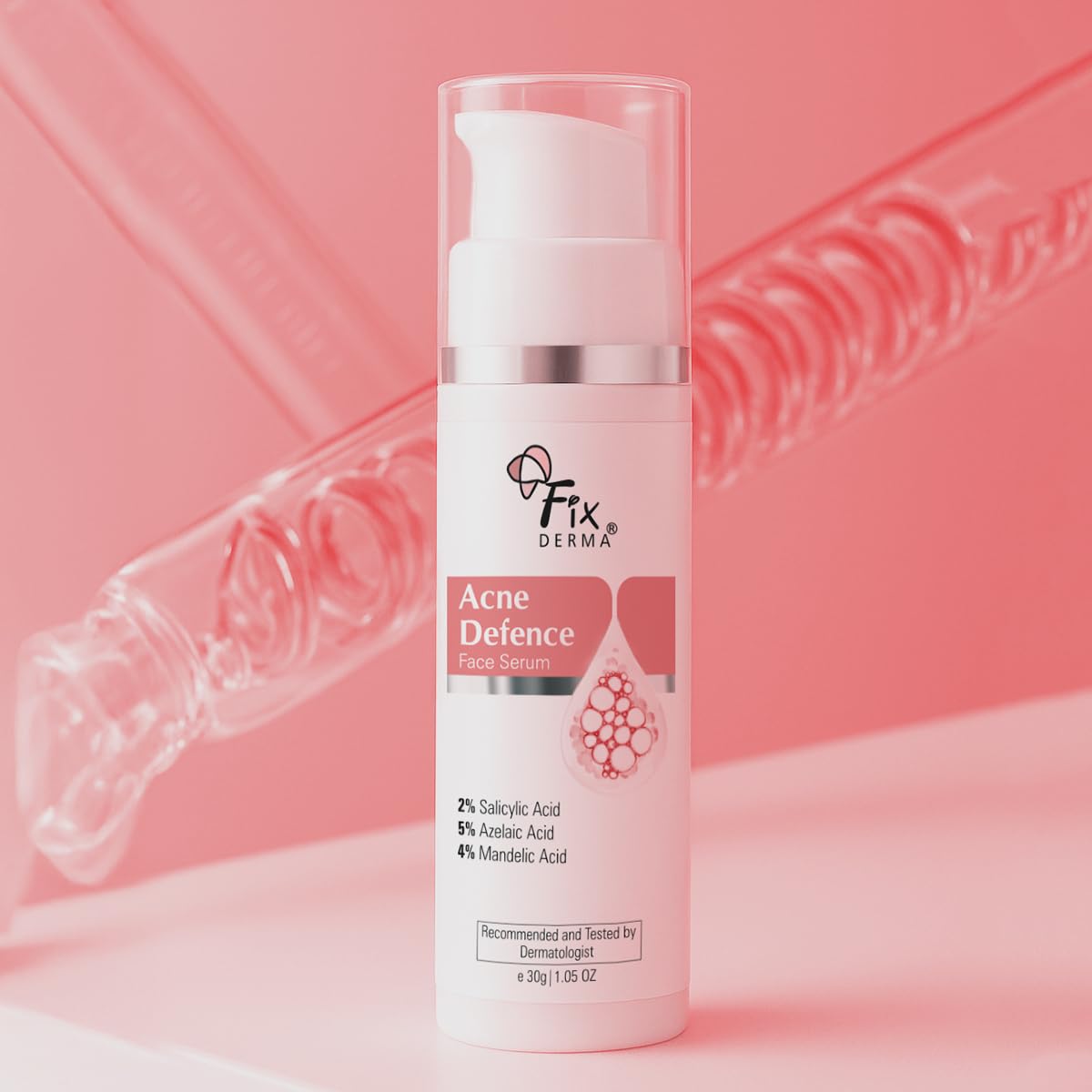 Fixderma 2% Salicylic Acid Serum for Anti Acne & Spot Treatment with 5% Azelaic Acid & 4% Mandelic Acid | Anti Acne Face Serum for Men & Women | For Oily Skin - 30g