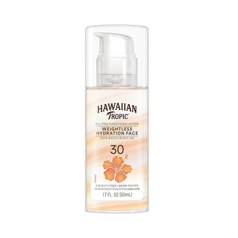 Hawaiian Tropic Everyday Active Spray Sunscreen SPF 50 Twin Pack and Weightless Hydration Face Sunscreen SPF 30 Travel Size