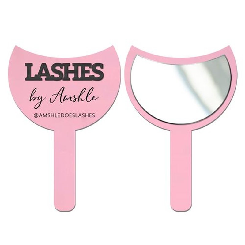 Tammnjo Personalized Name Lash Prop Mirror Custom Eyelash Technician Handheld Mirror Prop Social Media Prop Acrylic Beauty Room Prop Decor Makeup Photo Prop Lash Room Prop Decor Aesthetics Signage