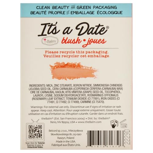 theBalm Clean and Green Powder Blush - It's A Date