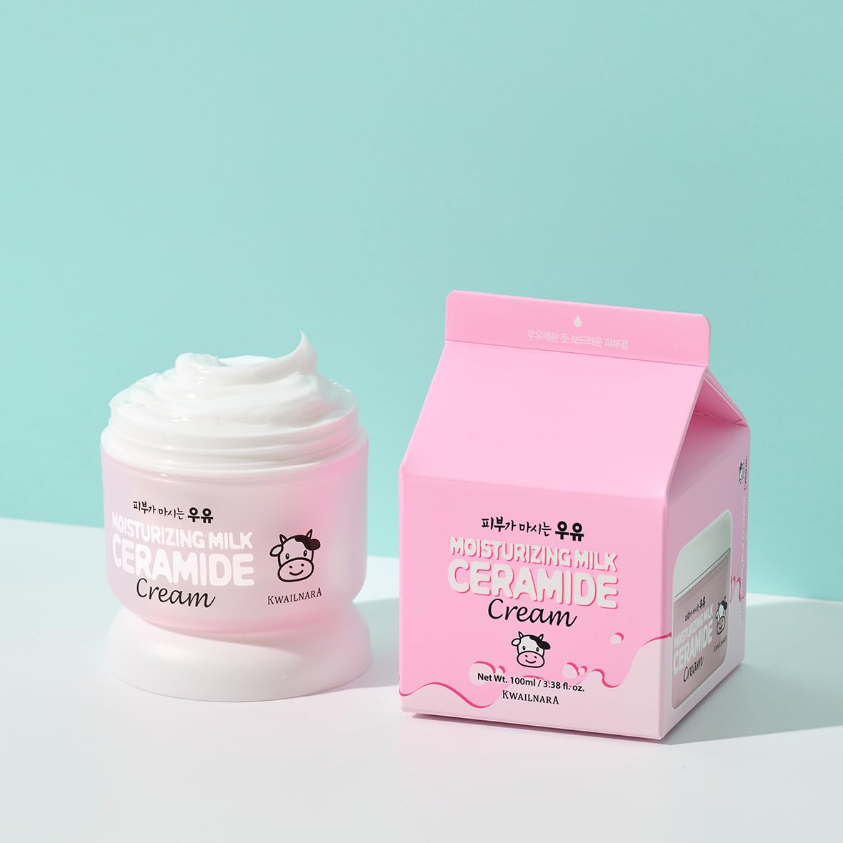 KWAILNARA Ceramide Milk Facial Moisturizer (3.38 Fl Oz) – Korean Face Moisturizer for Barrier Repair & Deep Hydration | Milk Protein, Royal Jelly & Strengthening Ceramides | Non-Greasy Daily Care