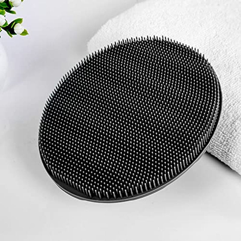 INNERNEED Soft Silicone Body Cleansing Brush Shower Scrubber, Gentle Exfoliating and Massage for All Kinds of Skin (Pink)