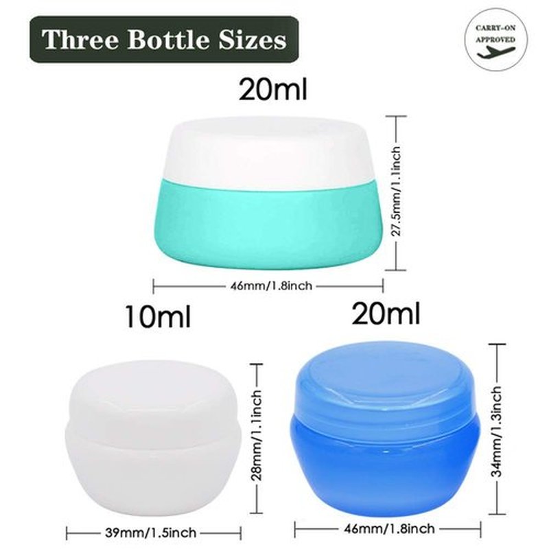 Cosywell Travel Containers Sets Silicone & PP Cream Jars for Toiletries Empty Lotion Leak-proof & TSA Approved Bottles Accessories with Hard Sealed Lids for Cosmetic Makeup Face Cream (9 Jars)