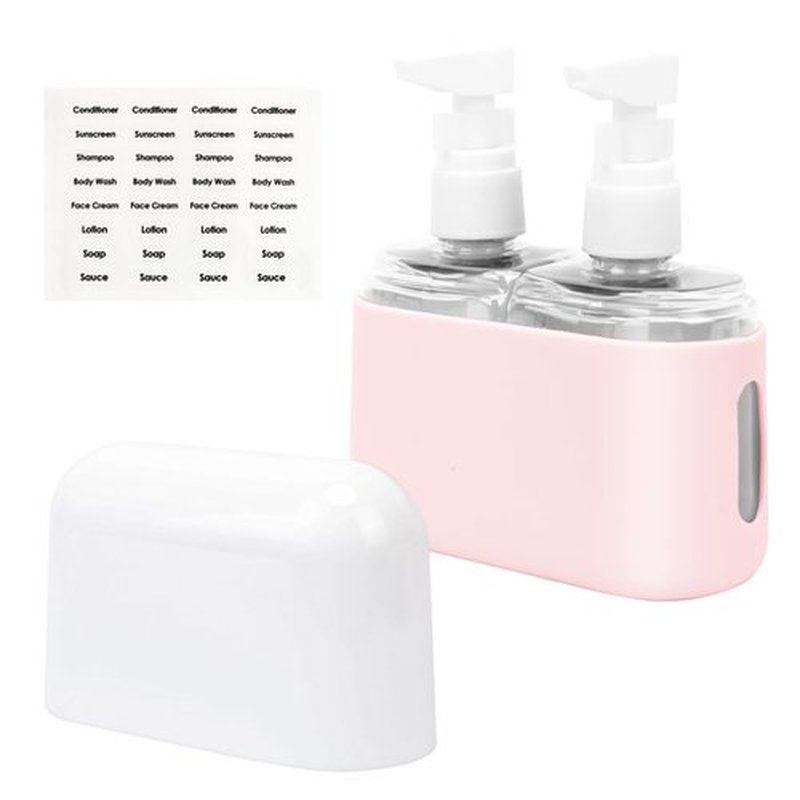 Skycase Travel Bottles, Travel Size Toiletries - Leak Proof Refillable Tsa Approved Travel Bottles, 2 in 1 Travel Containers with Labels Airplane Accessories Kits for Lotion Liquid (Pink)
