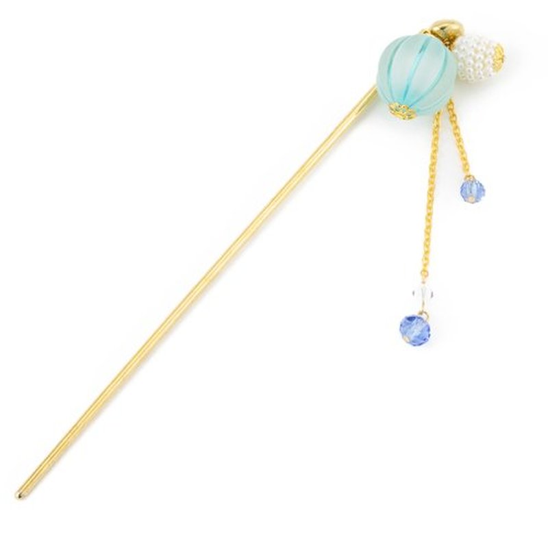 Hair Stick for Bun Kanzashi Metal Hair Pin, Japanese Style Hairpin Hair Chopsticks Hair accessory for women (Bubble ball/Blue)