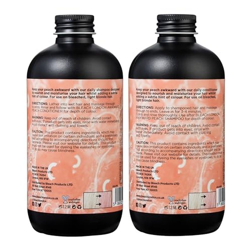 Bleach London Awkward Peach Shampoo & Conditioner, 250ml Each