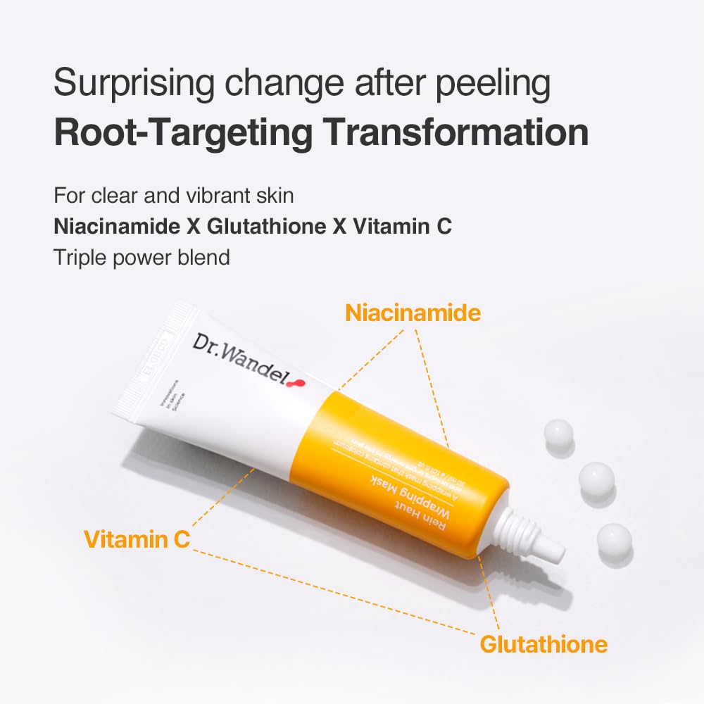 DR.WANDEL Wrapping Mask 30ml (1.01 fl.oz) | Leave-On Radiance Mask with Niacinamide, Glutathione & Vitamin C | Supports a More Even, Refreshed-Looking Complexion | Korean Skincare