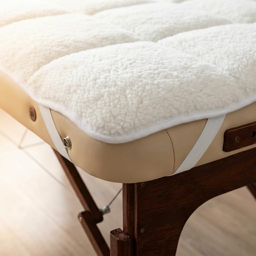 Fleece Massage Tables Cover Set 31"x72", Cozy Quilted Massage Bed Topper, Includes Pad & Face Cradle Cover, Natural, Hypoallergenic, Skin-friendly – Ideal for Spa, Physical Therapy, Home Massage