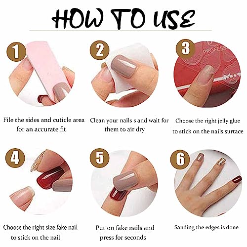 Gradient Press on Nails Matte Fake Acrylic Long Blue Nails Square French Full Cover Butterfly Fake Nails for Women and Girls 24PCS
