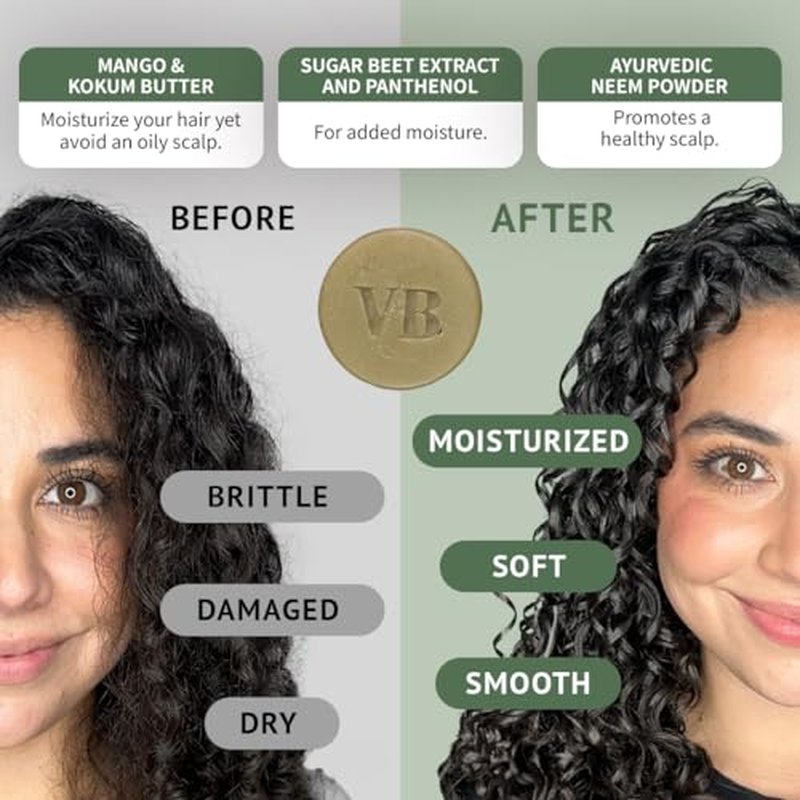 Vida Bars Balance Solid Conditioner Bar for Curly Hair | All Natural Moisturizing Bar Conditioner for Dry Hair & Oily Scalp | Vegan, Sulfate Free, Paraben Free, Handmade in the USA (Lemongrass Scent)