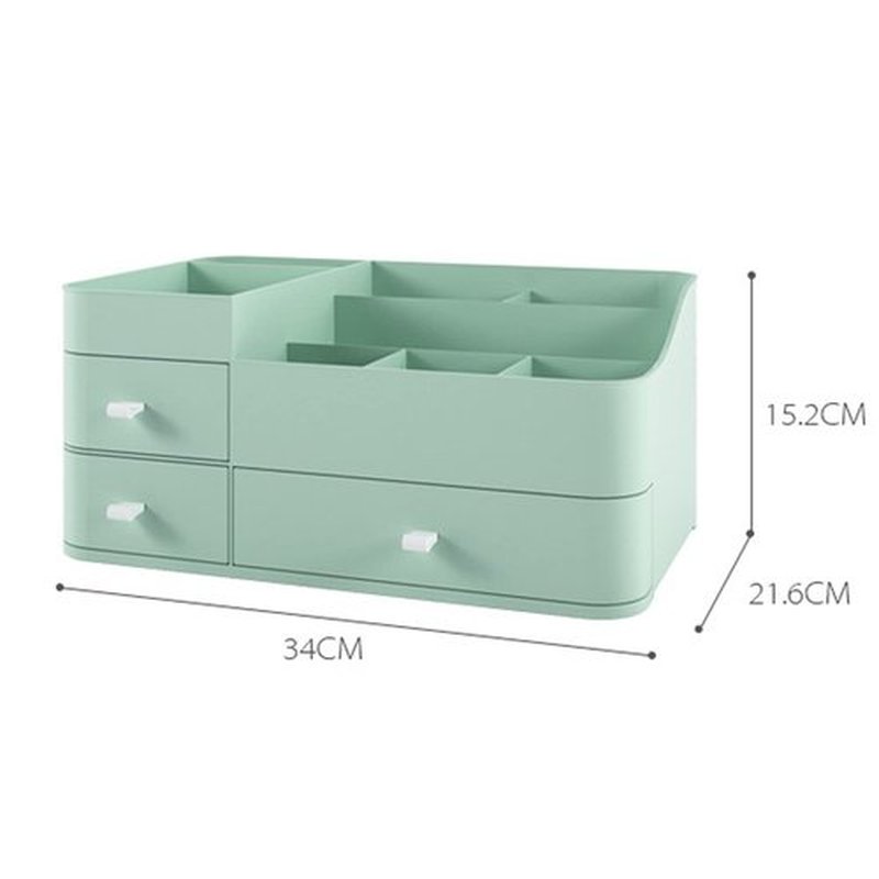POFUOT skin care organizer,Makeup Desk Organizer With Drawers,Countertop Organizer for Cosmetics,Vanity brush with Holder for Lipstick, Brushes, Eyeshadow, and Desktop (A-Large-greener)…
