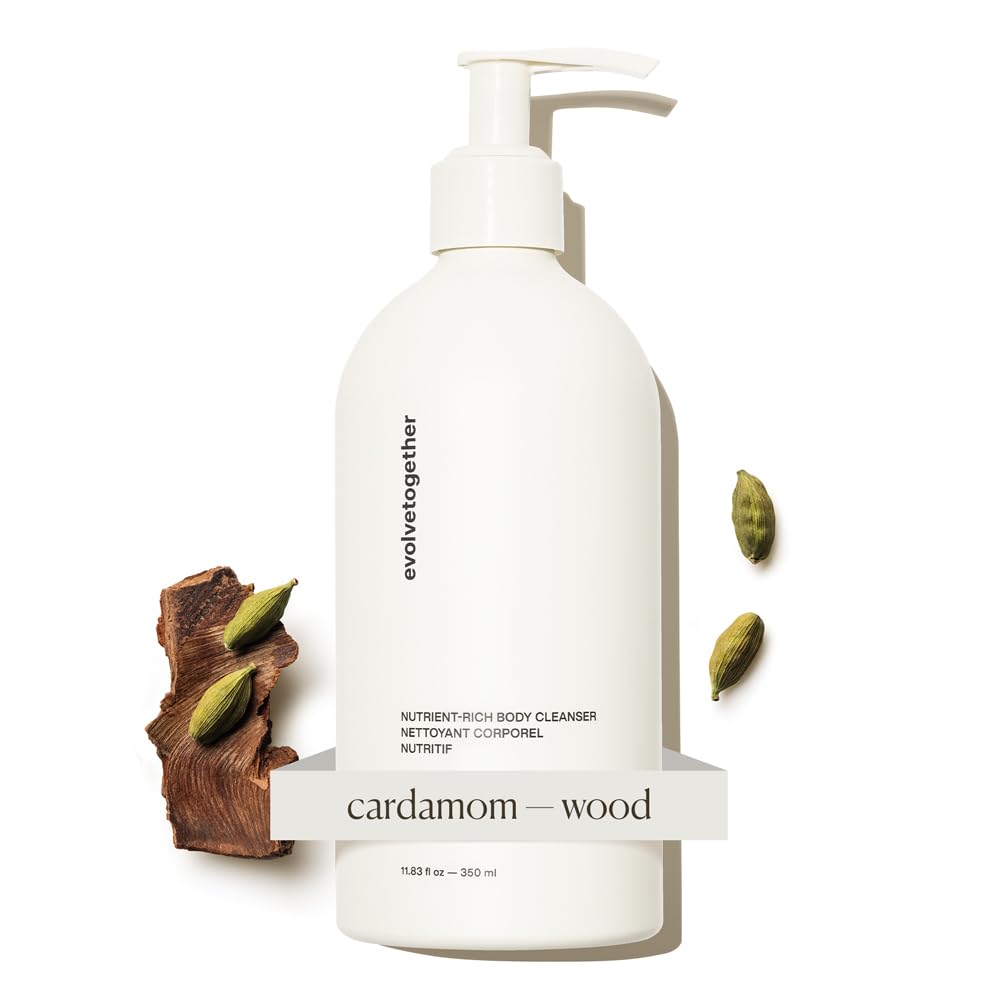 evolvetogether Nutrient-Rich Body Cleanser for Women & Men | Havana – Cardamom, Vetiver & Cedarwood | Cream-to-Oil Hydration, Gently Cleanses | Vegan, Cruelty-Free, Sulfate Free | 11.8 fl oz