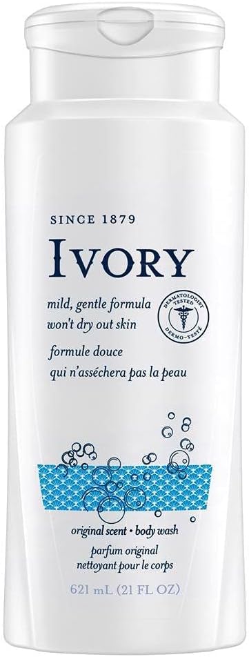 Ivory Body Wash 21 oz - Original Scent, Pack of 3 for Gentle Cleansing