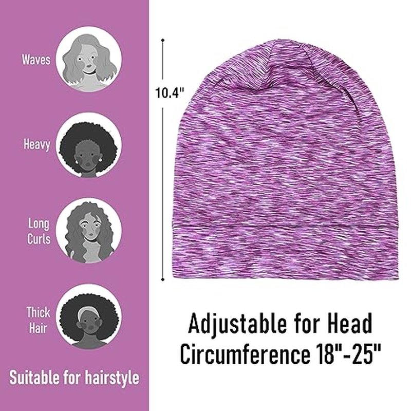 SOLZEK Mulberry Silk Bonnet for Sleeping Hair Wrap Men Women Curly Adjustable Night Cap for Natural Hair Anti Frizz Stay on 1Pcs (Black)