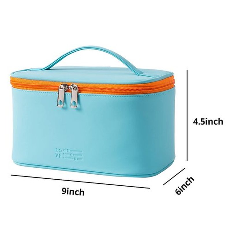 Meiyuuo Makeup Bag Cosmetic Bags Small for Women Ladies Zipper Pouch Makeup Organizer Waterproof Cute (Cyan Blue)