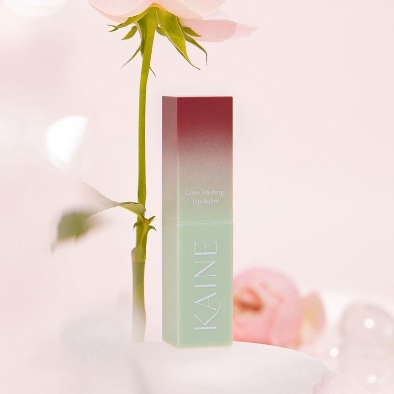 Kaine Glow Melting Lip Balm - Vegan Hydrating Formula for Natural Shine | Rosy Plum, 3.4g / 0.13 fl oz