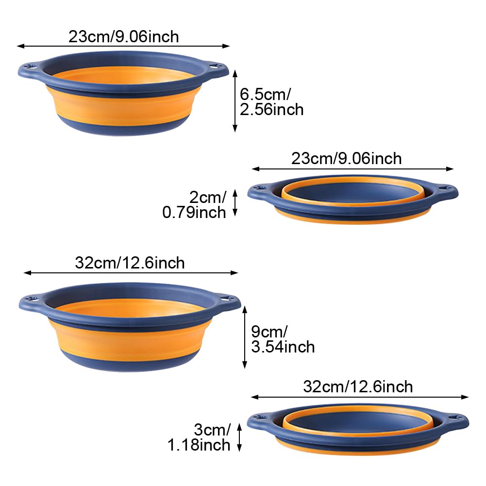 Collapsible Wash Basin, 12.6'' Folding Washing Bin Bucket for Cleaning with 1 Hook, Travel Outdoor Portable Washing Tub, Round Basins for Laundry, RV, Camping, Travel, Marine, BBQ, Fruits Washing (M)