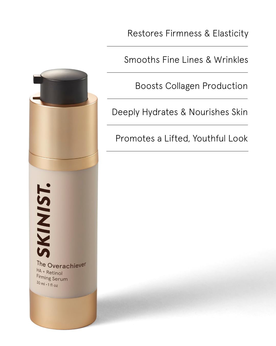 SKINIST The Overachiever Hyaluronic Acid + Retinol Firming Serum – Nighttime Anti-Aging & Hydrating Formula