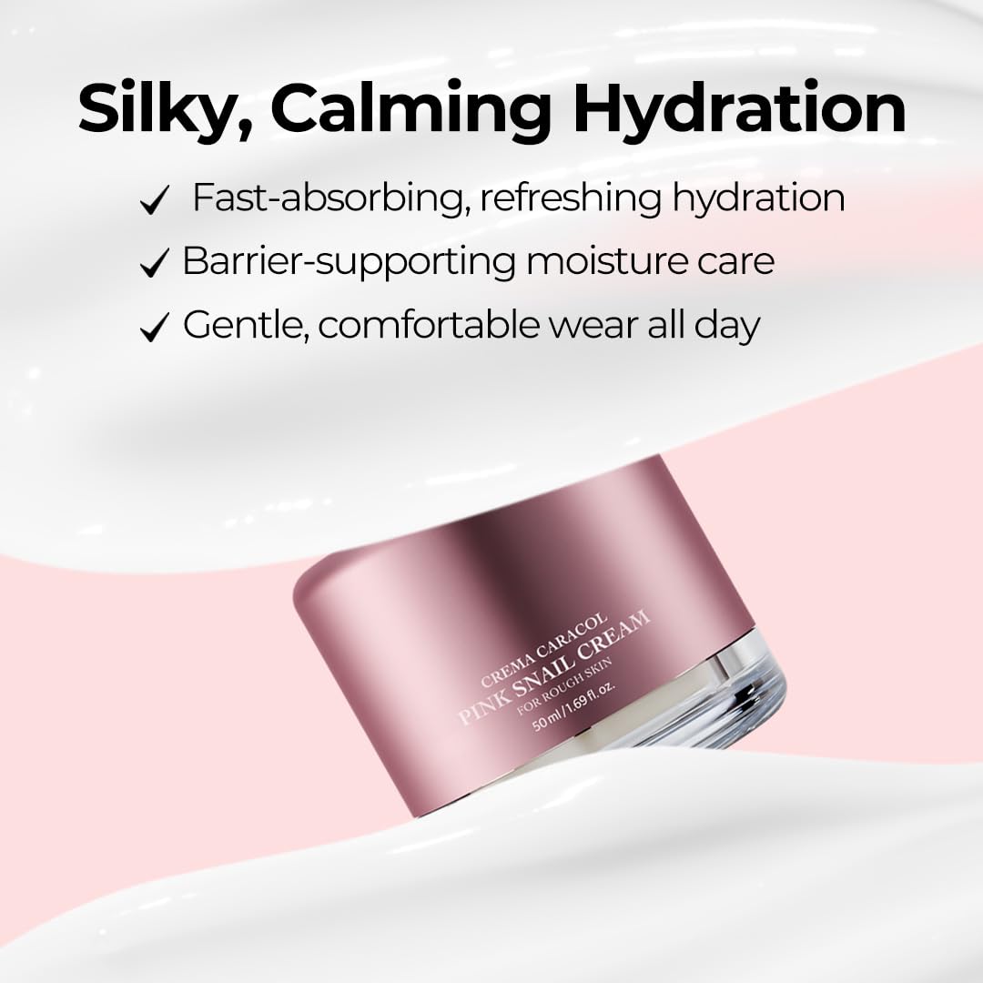 Jaminkyung Pink Snail Brightening Moisturizer - Hydrating Gel Cream for Glass Skin & Radiance, Lightweight Fast Absorbing Face Cream for Sensitive Skin, Korean Beauty, 1.69 fl oz