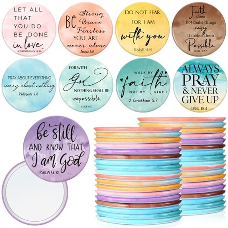 GlikCeil 36 Pcs Inspirational Compact Mirrors Gifts Bulk for Women Mini Purse Pocket Mirrors Employee Appreciation Gifts for Leader Lady Coworkers Nurse Teacher Office Friends Gifts