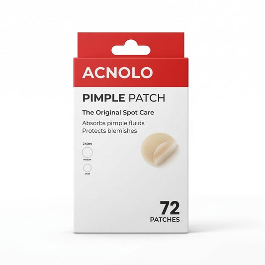 ACNOLO Pimple Patches for Face, Hydrocolloid Acne Patches, Invisible Spot Stickers for Pimples and Blemishes, Overnight Zit Patches, All Skin Types (72 Count)