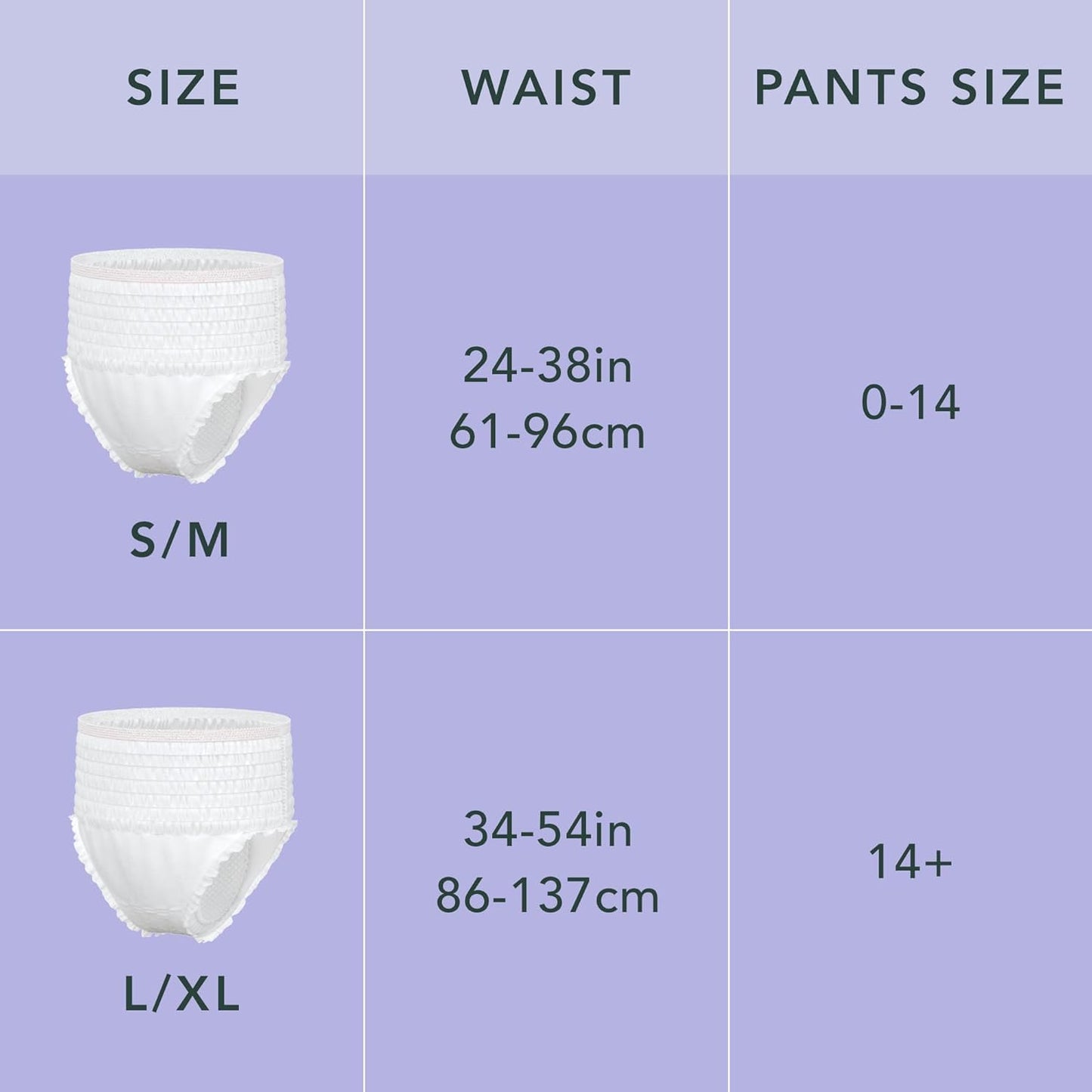 Rael Disposable Period Underwear, Organic Cotton Cover (Size S-M, 20 Ct)