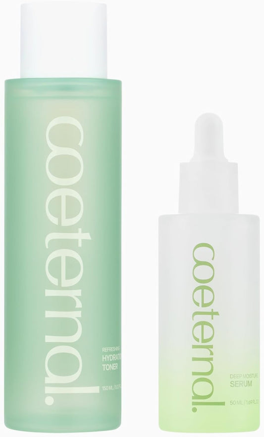 Hydration Toner & Deep Moisture Serum Set - Korean Skincare Essentials for Refreshing Skin